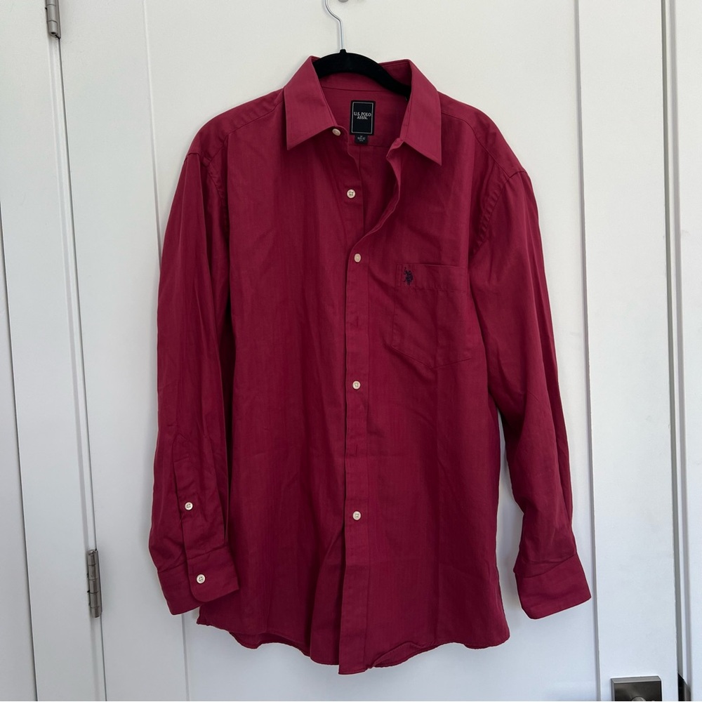 U.S  Polo Assn. Red Button Front Shirt